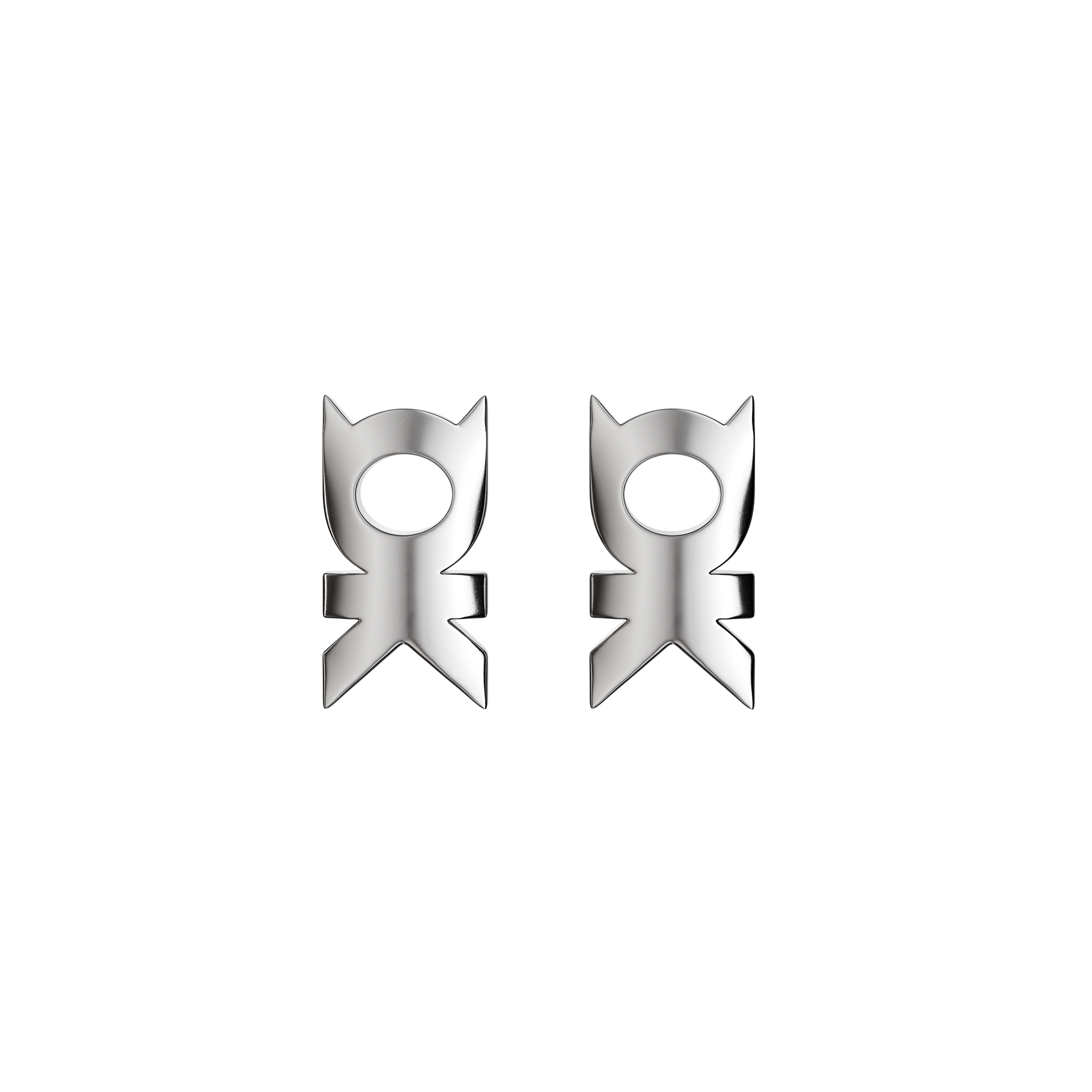 A detail of A-OK Earring Stud in Silver